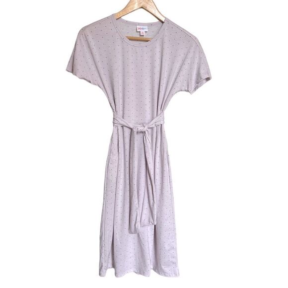 LuLaRoe Marly Lavender and Black Polka Dot Dress Size XS NWT - Picture 1 of 8